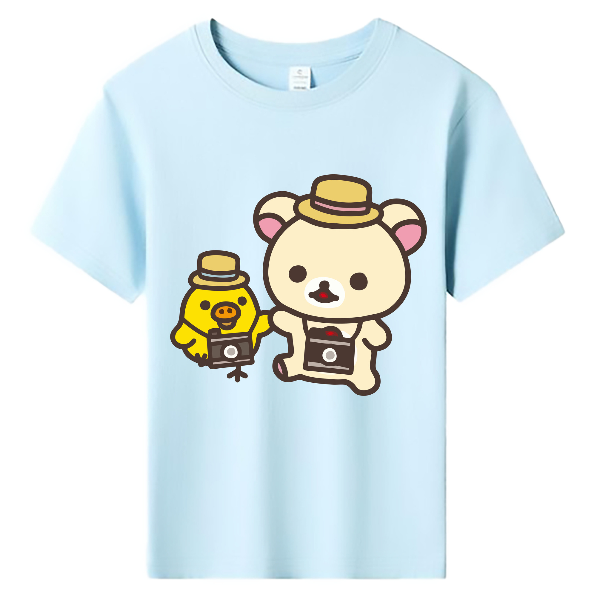 （画像用） リラックマ リラックマ キイロイトリ Rilakkuma Korilakkuma Kiiroitori 綿100％キッズTシャツ（フロントプリント）